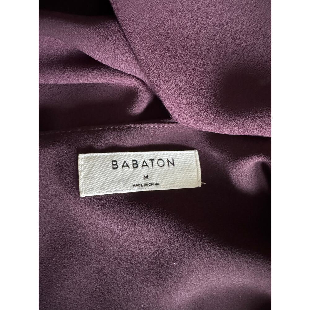 BABATON Aritzia Murphy V-Neck Long Sleeve Crop Blouse in Noble Burgundy M $80 - Picture 6 of 10